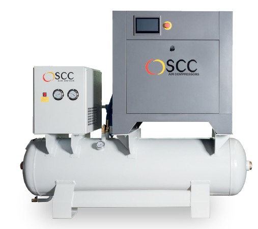 SCC-BASE-5-VSD-TD-8 Ölgespritzter Schraubenkompressor mit Riemenantrieb