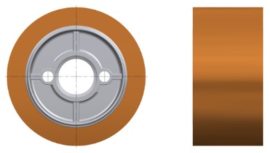 Vorschubrolle Ø 118 x 50 mm rauhe Oberflächen