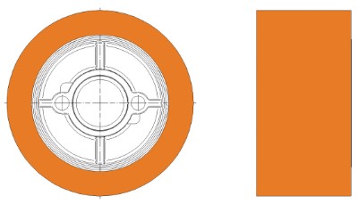 Vorschubrolle Ø120 x 60 mm glatte Oberflächen